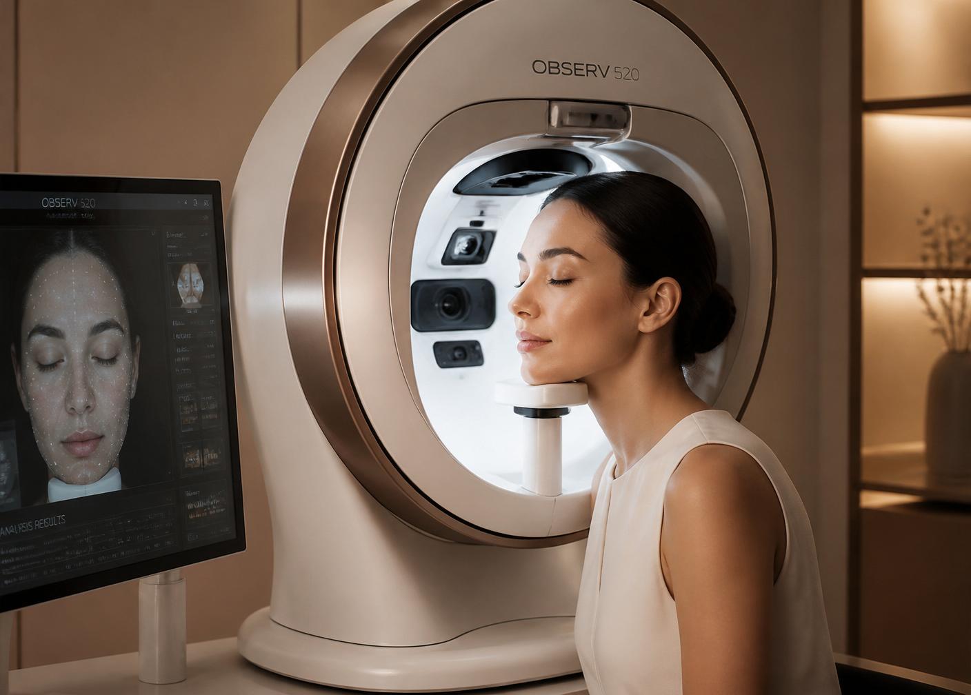 OBSERV 560 multi-spectrum skin analysis being performed at Dr Vahe Clinic in Chelsea, London